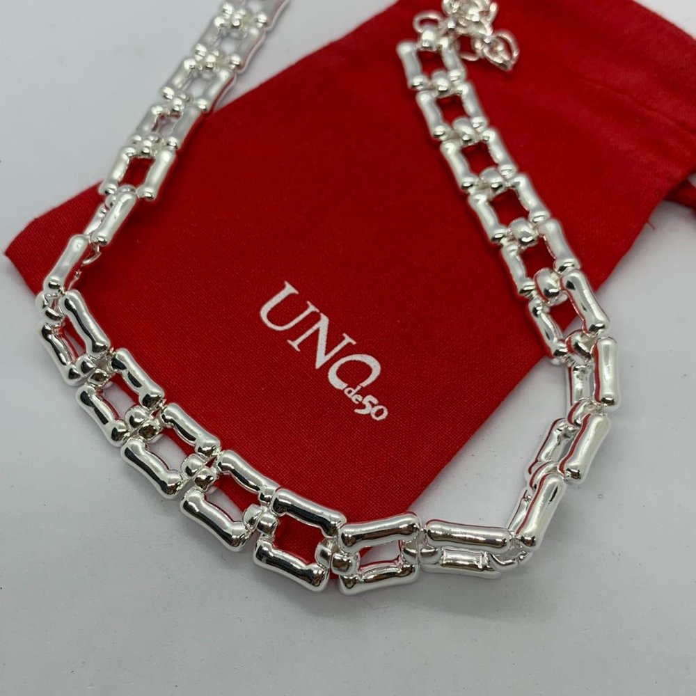 UNO de 50 Necklace LOLITA Necklace squared links and a lobster clasp Silver